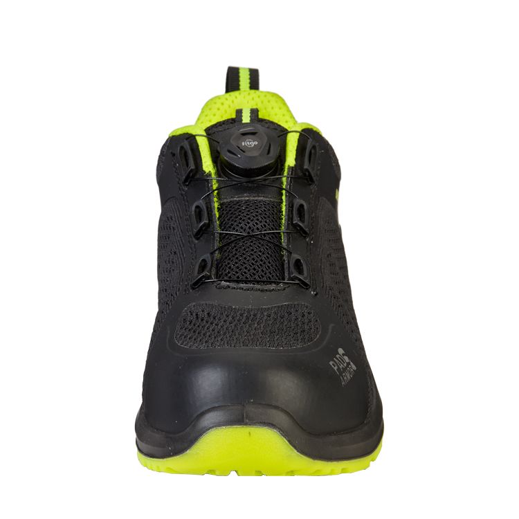 Полуботинки Капер с системой быстрой шнуровки, цв. чёрно-лаймовый, КП,ПУ/ПУ