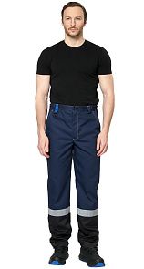 Брюки мужские рабочие летние для ИТР "Виват" NEW сине-черно-васильковые 